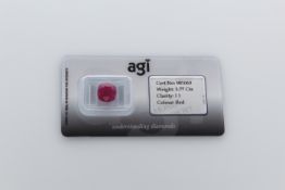 AGI Capsulated Red Ruby, Weight- 3.77 Carat