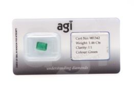 AGI Capsulated Green Beryl, Weight- 1.46 Carat
