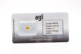 AGI Capsulated Orange/Yellow Sapphire, Weight- 0.64 Carat