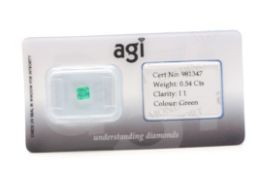 AGI Capsulated Green Beryl, Weight- 0.54 Carat