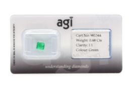 AGI Capsulated Green Beryl, Weight- 0.68 Carat