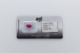 AGI Capsulated Red Ruby, Weight- 3.74 Carat