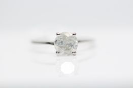 18ct White Gold Ladies Diamond Solitaire Ring