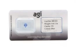 AGI Capsulated Blue Sapphire, Weight- 0.61 Carat