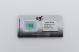 AGI Capsulated Green Emerald, Weight- 2.31 Carat