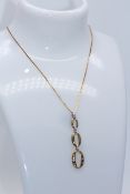 9ct Yellow Gold Ladies Necklace And Diamond Pendent