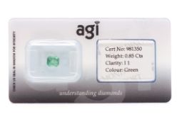 AGI Capsulated Green Beryl, Weight- 0.85 Carat