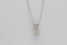 9Ct White Gold Chain And Diamond Pendent