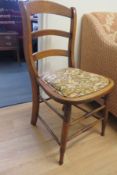 Vintage Hallway Or Bedroom Chair With Ladder Back