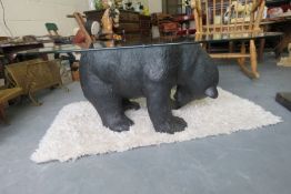 Contemporary Glass Topped Bear Table