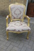 18th CENTURY FRENCH STYLE REPRODUCTION ARM CHAIR