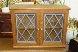 Vintage Leaded Glass Wall Cabinet