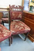 Antique Dining Chairs X 4 With Matching Footstool