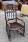 Victorian Solid Oak Rocking Chair