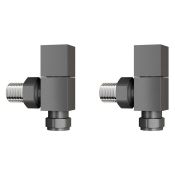 (M148)15mm Standard Connection Square Angled anthracite Radiator Valves. Made of solid brass, our