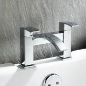 (M44) Harper Bath Mixer Tap. Chrome Plated Solid Brass 1/4 turn solid brass valve with ceramic