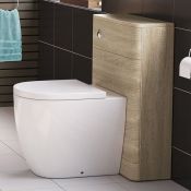 (M61) 500mm Austin II Light Oak Effect Back To Wall Toilet Unit. Conceals unsightly pipes and