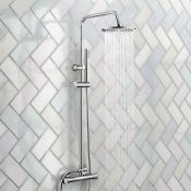 (M53) Round Exposed Thermostatic Shower Kit & Medium Head. RRP £249.99. They say three is a magic