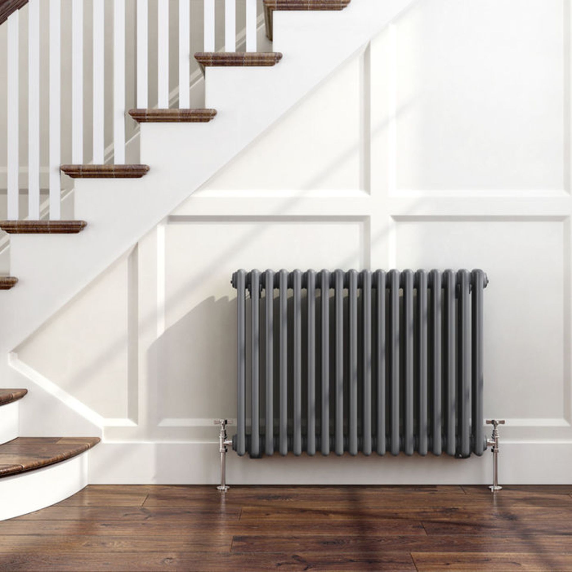 (M13) 600x821mm Anthracite Triple Panel Horizontal Colosseum Traditional Radiator.RRP £449.99. - Image 4 of 6