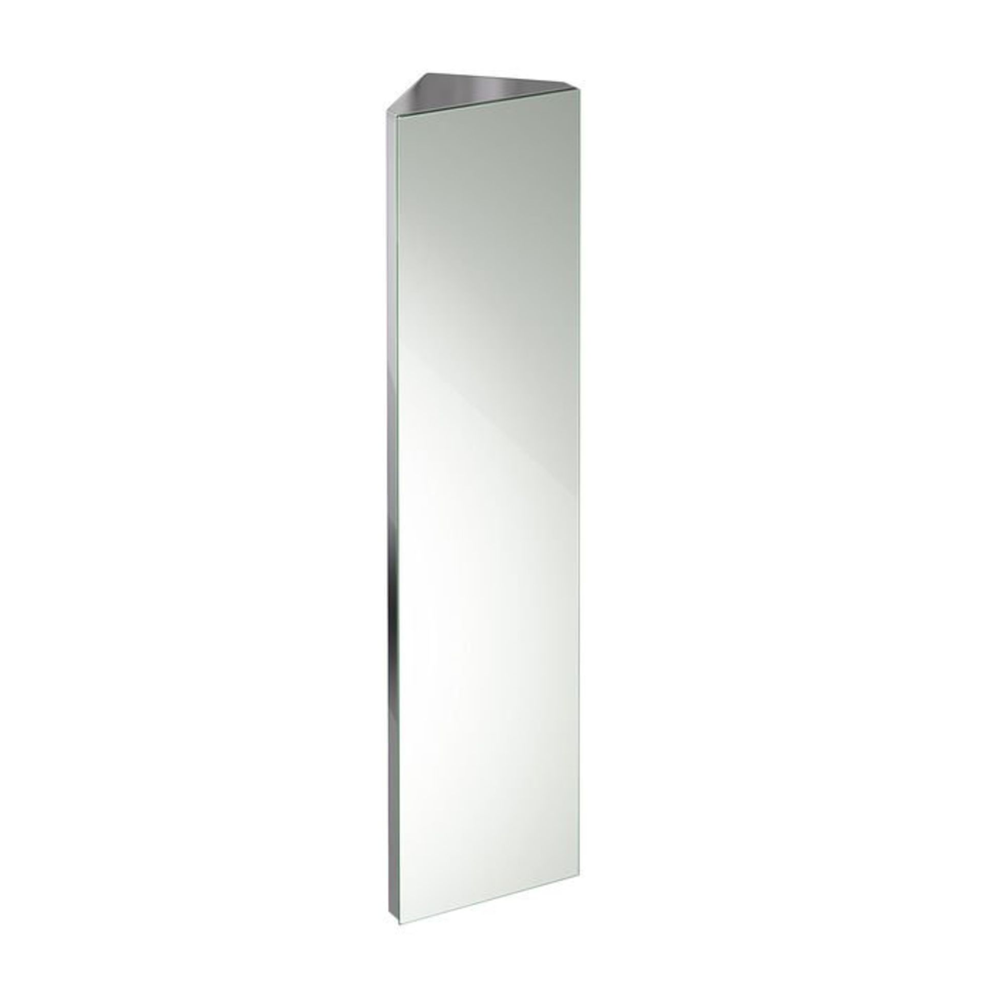 (M156) 1200x300mm Liberty Stainless Steel Tall Corner Mirror Cabinet. RRP £349.99. Made from high- - Image 4 of 4