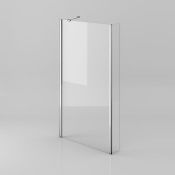 (S123) 805mm - 4mm - L Shape Bath Screen RRP £149.99 4mm Tempered Saftey Glass Screen comes complete
