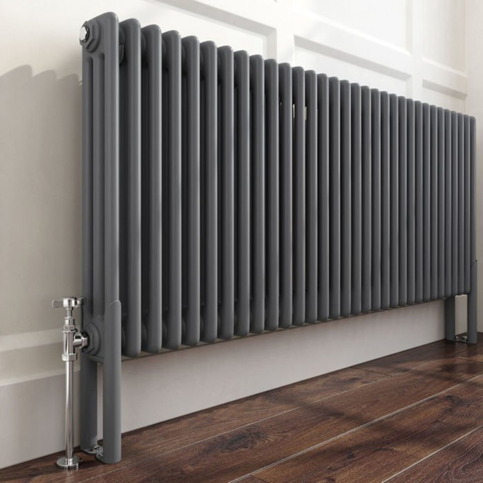 (M14) 600x1444mm Anthracite Triple Panel Horizontal Colosseum Traditional Radiator. RRP £580.99. - Image 2 of 6