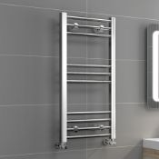 (A236) 800x400mm - 20mm Tubes - Chrome Heated Straight Rail Ladder Towel Radiator The Natasha