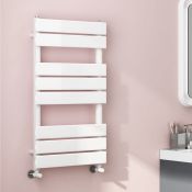 (S77) 800x450mm White Flat Panel Ladder Towel Radiator RRP £163.99 Low carbon steel, high quality