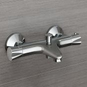 (S91) Shower Mixer Valve with Bath Filler Chrome Plated Solid Brass Mixer Thermostatic mixer