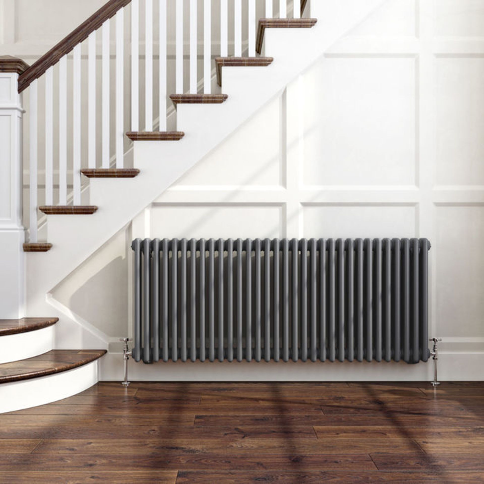 (M14) 600x1444mm Anthracite Triple Panel Horizontal Colosseum Traditional Radiator. RRP £580.99. - Image 4 of 6