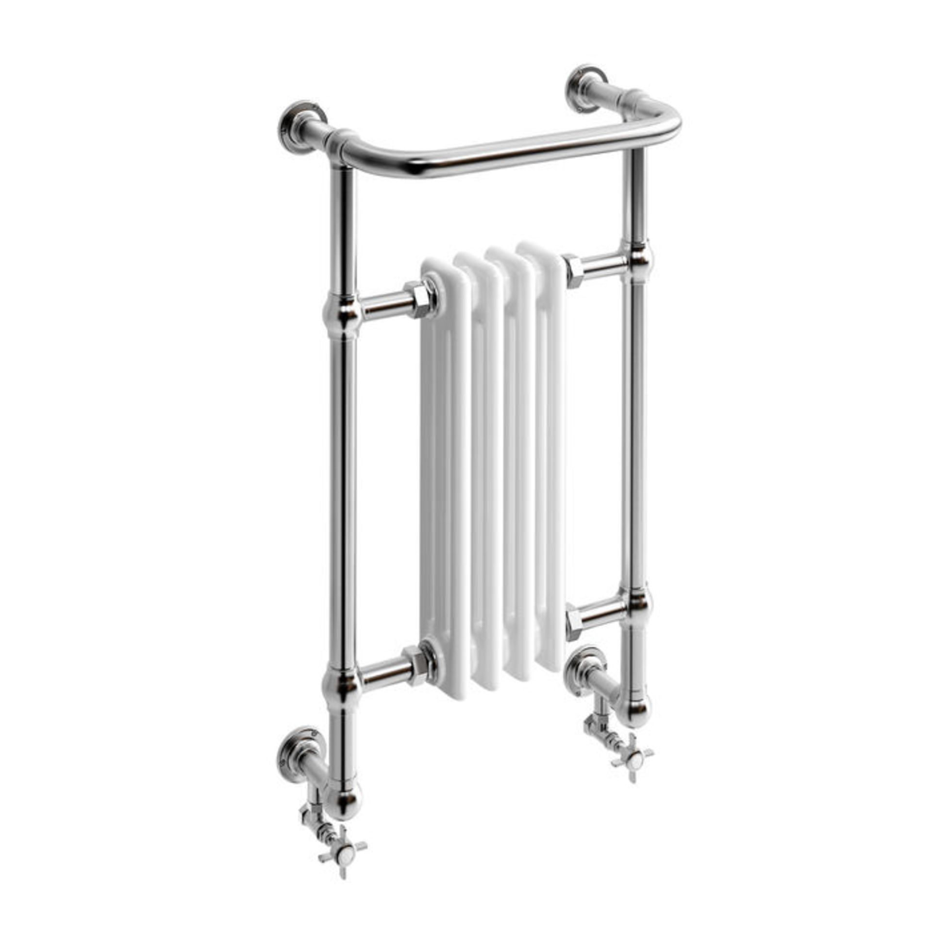 (S51) 826x479mm Traditional White Wall Mounted Towel Rail Radiator - Victoria Premium RRP £369.99 - Image 2 of 2