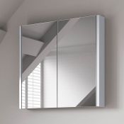 (M42) 600mm Gloss White Double Door Mirror Cabinet. RRP £274.99. Sleek contemporary design Double