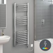 (M49) 1200x500mm Chrome Thermostatic Electric Towel Radiator. RRP £243.59. High grade low carbon