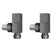 (M92) 15mm Standard Connection Square Angled anthracite Radiator Valves. Made of solid brass, our