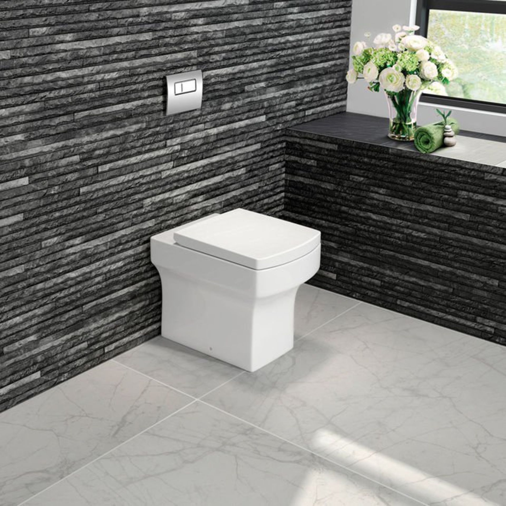 (M135) Belfort Back to Wall Toilet inc Soft Close Seat. Made from White Vitreous China Anti- - Image 2 of 3
