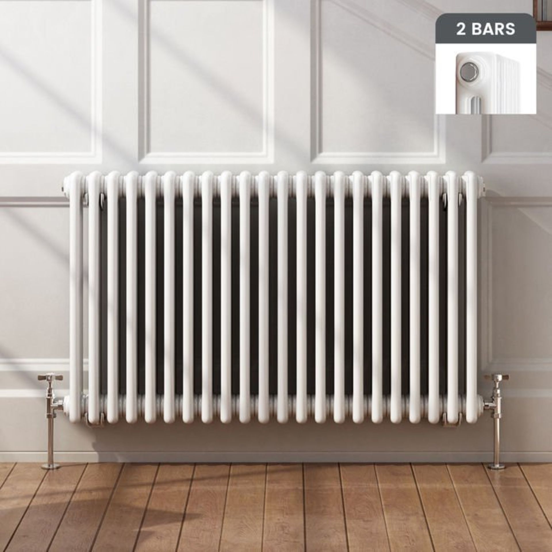 (M12) 600x1008mm White Double Panel Horizontal Colosseum Traditional Radiator. RRP £319.99. Low - Image 5 of 5