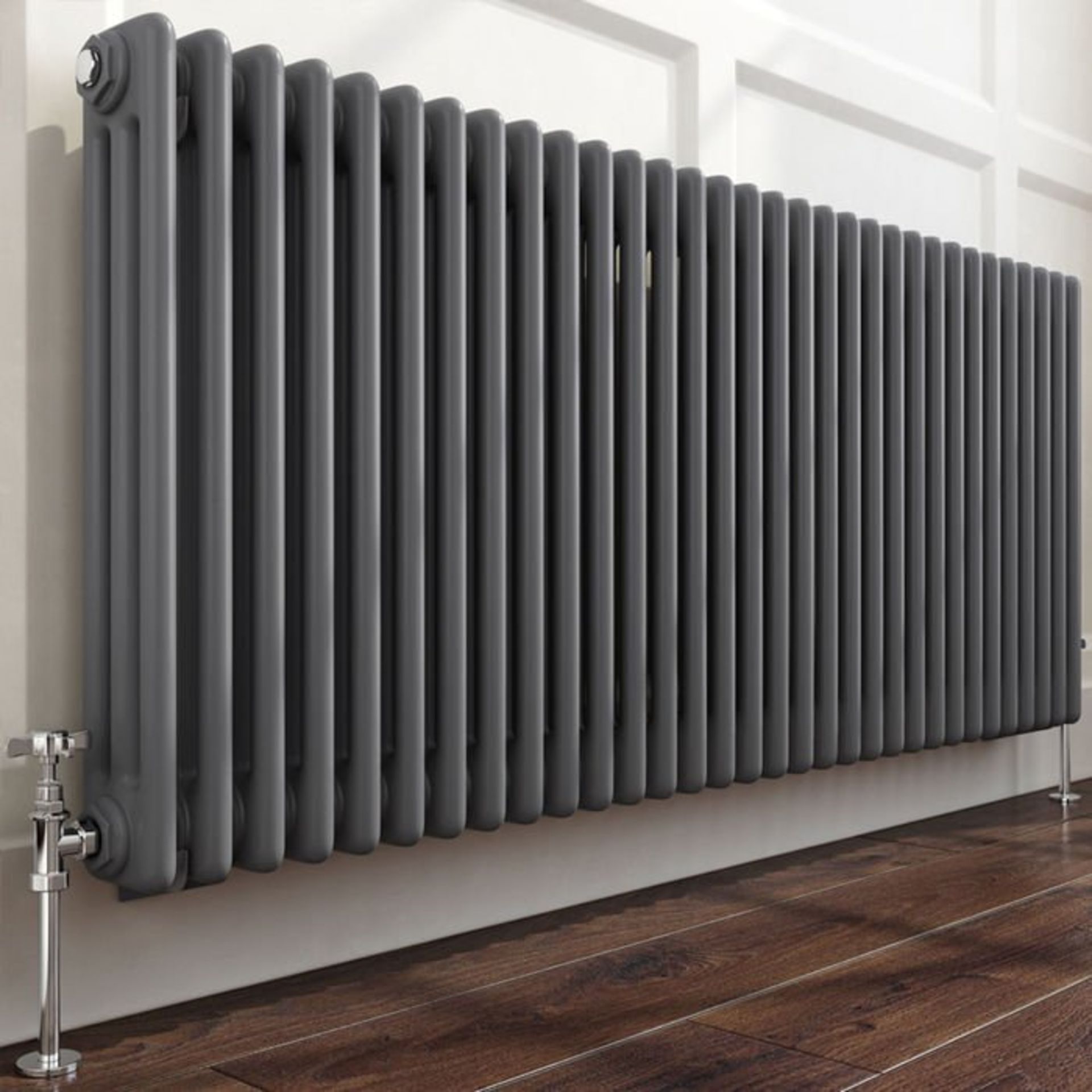 (M14) 600x1444mm Anthracite Triple Panel Horizontal Colosseum Traditional Radiator. RRP £580.99. - Image 3 of 6