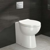(M25) Crosby Back to Wall Toilet inc Soft Close Seat. Made from White Vitreous China Finished in a