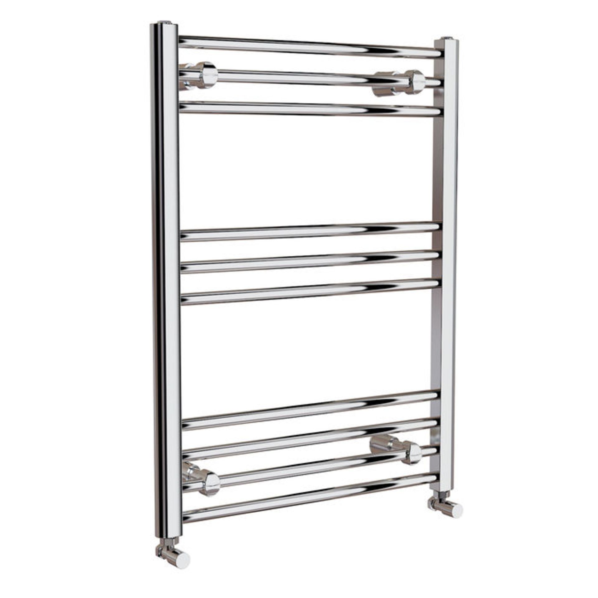 (M36) 800x600mm - 20mm Tubes - Chrome Heated Straight Rail Ladder Towel Radiator. Low carbon steel - Image 3 of 4