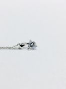 0.25ct diamond solitaire pendant set in 18ct gold. Brilliant cut diamond, I colour and si3