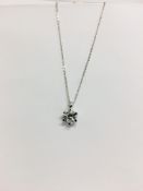 0.30ct diamond solitaire pendant set in 18ct gold. 6 claw setting, plain bale. I colour and si3