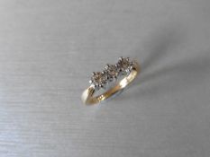 0.75ct diamond trilogy ring set in 18ct gold. 3 brilliant cut diamonds, I colour, si2 clarity. 6