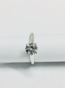 0.33ct diamond solitaire ring set in platinum . Brilliant cut diamond, I colourand si3 clarity in an