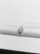 2ct Brilliant cut diamond I colour i2 clarity,(clarity enhanced) ,6 claw platinum setting 3gms ,size