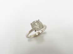 1.50ct diamond solitaire ring set in 18ct white gold. Brilliant cut diamond, K colour and I1