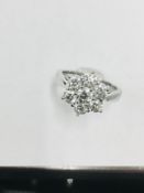 3.50ct Diamond cluster ring,7x 0.50ct vs clarity h colour diamonds (clarity enhanced ).4.5gms 18ct