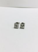 0.80t diamond stud earrings,8 x0.10ct i colour si diamonds set in 18ct white 2gms ,uk manufacture,uk