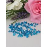 131.20Cts 100 Pieces Zircon, Beautiful Sparkling Blue Colour - Transparent - Round Cut.