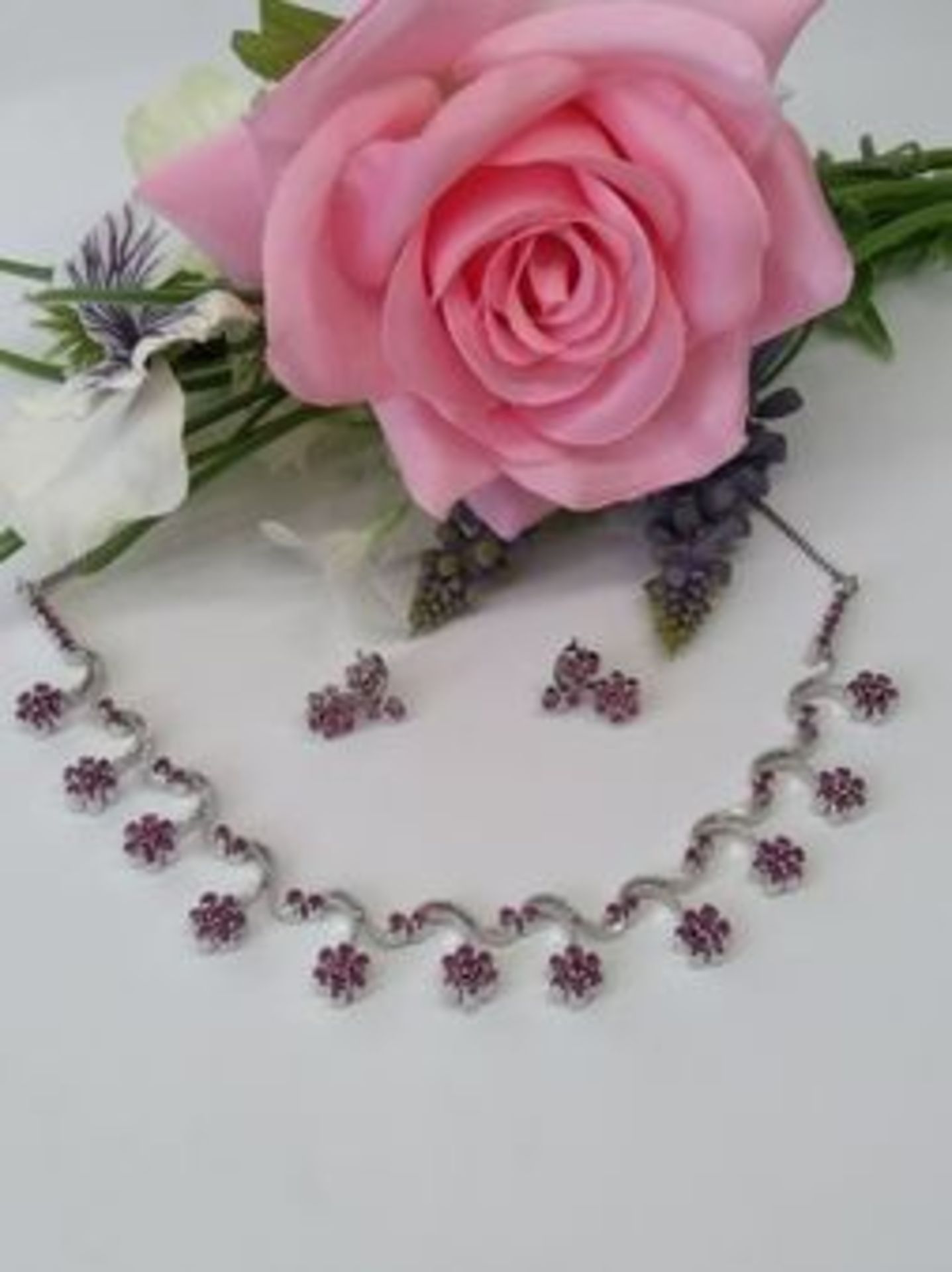 AGI Certified Stunning Natural Untreated 131 Rubies Necklace & Earrings: Commissioned Hand Made.
