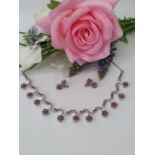 AGI Certified Stunning Natural Untreated 131 Rubies Necklace & Earrings: Commissioned Hand Made.